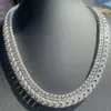 Sterling Sier 6 mm 8 mm di larghezza Lab crea catena a maglia cubana con diamanti Moissanite per gioielli da collana da uomo