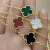 Designer Jewelry Luxury Bracelet Link Chain Vanca 925 Silver Clover Single Flower Bracelet 18k Gold Medium White Fritillaria Red Agate Lucky Grass