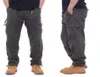 Men039s Pants Mens Cotton Cargo Plus Size Elastic Waist Multi Pocket