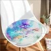 Pillow Watercolor Ink Splash Arts Mat Modern Minimalist Style Meditation Stool Pad Anti-Slip Sofa Decor Tatami