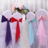 كرسي الأربعاء Sash Green Chair Sash Sash Spandex Gauze Gauze Flower Sash Chair Band