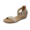 Kobiet Designer Sandal Summer Flat Skórzane buty luksurys mody plażowy sandały gai gai