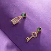 Dangle Oorbellen 11.11 Klein Slot En Sleutel Studs Gemaakt Met Oostenrijks Kristal Voor Meisje Vrouwen Stud Oorbellen Dagelijks Bijoux Kerstcadeau