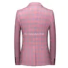 Herenpakken 2024 Lente Eenvoudige Plaid Pak/Man Slim Fit Bruidegom Trouwen Jurk Blazers/Man casual Jas