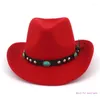 Berets Ethnic Top Hat Cowgirl Western Cowboy Wide Brim Halloween Dropship