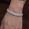 Sier 10mm bred uppsättning gratis eld stor Moissanite diamantarmband kubansk länkkedja för hiphop smycken