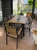 Lägermöbler utomhusbord och stol kombination villa balkong antikorrosion trä innergård plast