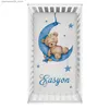 Ensembles de literie LVYZIHO nom personnalisé ours endormi bleu ensemble de lit bébé ours endormi ensemble de lit au clair de lune ensemble de lit cadeau de douche de bébé Q240228