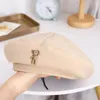 Berets elegante vintage cor sólida manter quente artista dos desenhos animados chapéu para meninas urso boina octogonal boné feminino pintor