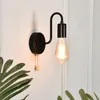 Wall Lamp Minimalist Living Room Bedside Bedroom Study Corridor Black Pull Chain Switch