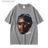 Homens camisetas Rapper Young Thug Thugger Azul Raro Gráfico Camiseta Mens Cool Hip Hop Oversized T-shirt Homem Retro Algodão Manga Curta Camiseta T240227