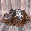 Worki wieczorowe Whole Brown Cow Wegańska skórzana skórzana hobo fringe crossbody torebka torebka lady vintage mała torebka słodka dla 300e