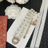 Kobiety łańcuch perel kryształowe naszyjniki butique biżuteria moda styl miłosny naszyjnik z pudełkami butikowy designer naszyjnik prawidłowy logo