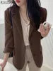 Blazers ZANZEA Autumn Business OL Blazer Stylish Women Blazer & Suits Thin Full Sleeve Lapel Coats Oversized Outwear Women's Clothing