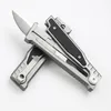 1st Ny A2230 High End EDC Pocket Knife D2 Stone Wash Drop Point Blade CNC Aviation Aluminium Handle Nya designknivar utomhus camping vandring överlevnadsverktyg