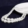 Necklace Earrings Set 2 Pcs/Set Double Layer Pearl Bridal Wedding For Women Drop Party Jewelry Gifts