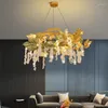 Kronleuchter Luxuriöser Kristallleuchter Wohnzimmer Land Retro Esszimmerlampe Golden Art Branch Dekorative Beleuchtung