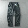 Men's Pants Men Quick-dry Cargo Pants 2023 Summer Thin Double-used Removable Loose Straight Pants Travel Hiking Climbing Fishing Trousers T240227