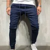 Erkek pantolon erkek pantolon denim jogger pantolon sonbahar erkek kalem kot pantolon katı renk erkekler ince moda kot pantolon erkek rahat pantolonlar t240227