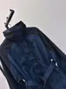Designer azul gola mangas compridas jaquetas femininas milão pista carta logotipo bordado cintura ajustável casacos com cinto 22712
