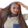 Lenços instantâneos hijab chiffon xale com capô sob lenço cobertura completa mulheres muçulmanas tampas senhoras327d