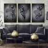 Paintings Metal Figure Statue Art Canvas Painting Posters and Prints Modern Lovers Sculpture Wall Pictures for Living Room Home Decoration