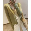 Cardigans 2023 Ice Silk Green Cardigan Se genom Mesh New Woman Top Y2K Women Sweater Korean Fashion Blus Vest Female Clothing Jackets
