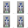 Vendita mascotte Costume da Husky blu con pelliccia lunga deluxe Costume natalizio Halloween Consegna a domicilio Costumi di abbigliamento Dhhfr