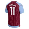 23 24 축구 유니폼 키즈 홈 2023 2024 Aston Villas 축구 셔츠 멀리 세 번째 Camisetas Micting McGinn Buendia Watkins Maillot Black 골키퍼