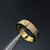 Designer Charme Carter High Edition 18K Roségold V-Gold Ring Full Sky Star Diamond Love Wide und Schmale drei Reihen passen zu Männern Frauen