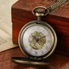Pocket Watches Chinese Zodiac Hollow Quartz Watch Necklace Chain Pendant Womens Men Gifts