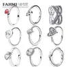 Fahmi 100 925 prata esterlina jóias glitter lágrima anel zircão elegante eterno amor anel simples geométrico zircão ring9927559