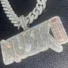 VOAINO lettre pendentif initial bijoux hip hop 925 argent sterling hommes personnalisé glacé moissanite pendentif