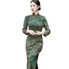 5 renkli kadın cheongsam geliştirilmiş kış artı boyutu elbise Çin geleneksel gece elbiseleri uzun qipao kostüm 240220