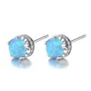 Retro Opal Stud Earrings S925 Sterling Silver Micro Set Zircon Crown Earrings Fashion Women Earrings Wedding Party Jewelry Valentine's Day Mother's Day Gift SPC