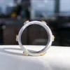Cluster Rings 0.45ct Yellow Diamonds Gold Wedding Engagement Female For Women Fine Ring