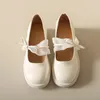 SURET Buty Bow Marie Janes High Heels Kobiet Lolita Chunky 2024 Designer Eleganckie płytkie pompki femme zapatos