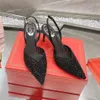 Rene Caovilla Strassdekoration Kleidschuh aushöhlen Abendschuhe Pumps spitze Zehen Stiletto-Sandalen Luxus-Designer hohe Schuhe Fabrikschuhe