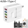 Adattatore da parete multiporta 4USB+PD Caricatore per telefono portatile 3.1A EU/US/UK Adattato per Samsung Iphone Xiaomi