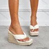 Hausschuhe Sandalen Frau Sommer Flip-Flops Sexy T-Bühne Laufsteg Modelle Europäischen Amerikanischen Stil Luxus Mode Plattform Keilabsatz Schuhe