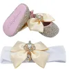 Outdoor Dollbling Luxury Baby Bottles and Shoes Headband Set Keepsake Diamond Tutu Outfit Red Bottom Little Girl Baptism Shoes