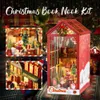 ألغاز عيد الميلاد DIY Book Nook 3D Puzzle Doll Doll مع Sensor Light Dust Dust Cover Music Box Box Box Box Fovids For Christmas GiftL2403