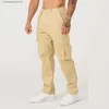 Pantalons pour hommes Pantalon cargo pour hommes streetwear Pantalons décontractés à la mode Jogger gym exercice fitness course pantalon d'entraînement pantalon ample à jambe droite T240228