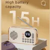 Högtalare mini pocket fm radio bärbara bästa mottagningsradios mottagare wirelress hifi ljud bluetooth högtalare tf kort USB mp3 musikspelare