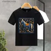 Men's T-Shirts Cute Horse Style Luxury Brand Cotton Letter Print Couple Tees Summer Harajuku Men/Women Short Sleeve T-shirt Asian Size S-7XL T240227