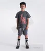 2024 Zomer Jongens Clown Brief Gedrukt T-shirt Nu Kids Korte Mouw Tees Mode Kinderen Katoen Casual Tops Ins Kind gat Shorts S1115