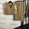 Modelastvästklänningar Set Women Brand Jackets Shorts Girls Luxury Personality Charm Tracksuit Khaki Long Trousers