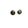 Designer celline Cel Home 22 New Round Black Triumphal Arch Earrings Womens Advanced Temperament Circle Enamel Earrings