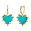 Necklace Earrings Set High Quality Geometric Fashion Jewelry Heart Shaped Turquoises Stone Earring Ring Gold Color Jewlery