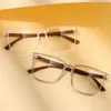 Eyeglass Frame Wood Pattern Retro Anti Blue Light Glasses for Men Optical TR90 Male Square Glasses Frame Women Clear Lens Gift Frames F75233